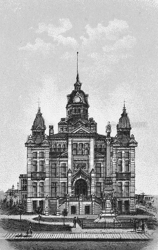 大旧市政厅温尼伯，马尼托巴，加拿大- 19世纪